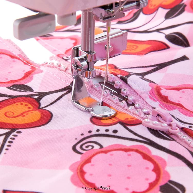 Texi 0019 stopka dwustronna, szeroka do wszywania zamków i szycia krawędziowego