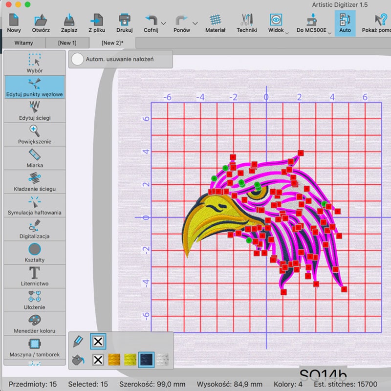 Profesjonalny program do projektowania haftów JANOME ARTISTIC DIGITIZER - widok 2